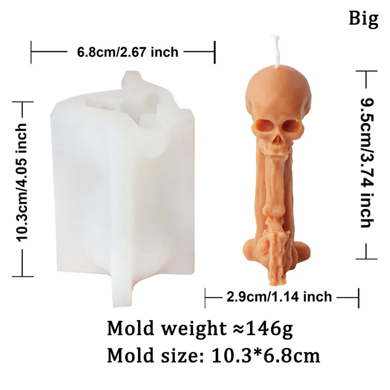 3D Skull Head Candle Molds