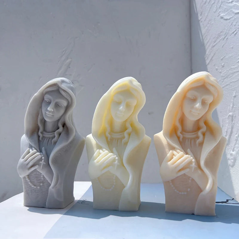 Praying Virgin Mary Sculpture Silicone Candle Mold