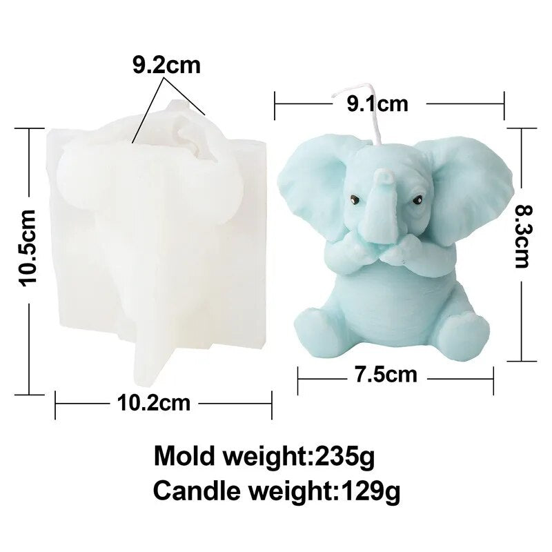 Cute Elephant Candle Mold