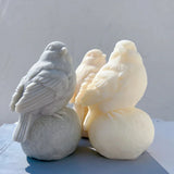 Sitting On Stone Bird Silicone Candle Mold