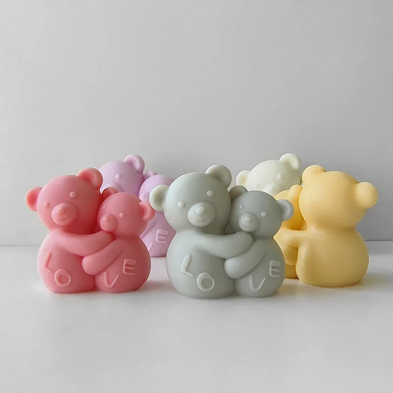 3D Love Bear Aroma Candle Silicone Mold