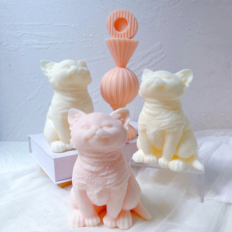 Kitten Candle Mold Silicone