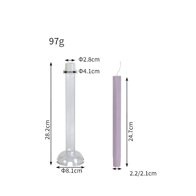 Hexagon Stripe Pole Acrylic Taper Candle Mold