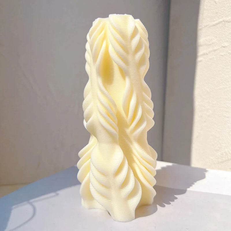 Ribbed Ripple Pillar Candle Mold