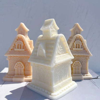 Christmas Gingerbread Home Candle Silicone Mold