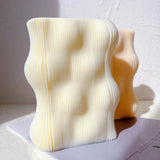 Wave Twirl Rectangle Ribbed Candle Molds