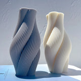 Ribbed Pillar Swirl Candle Molds - Wave Twirl Spiral