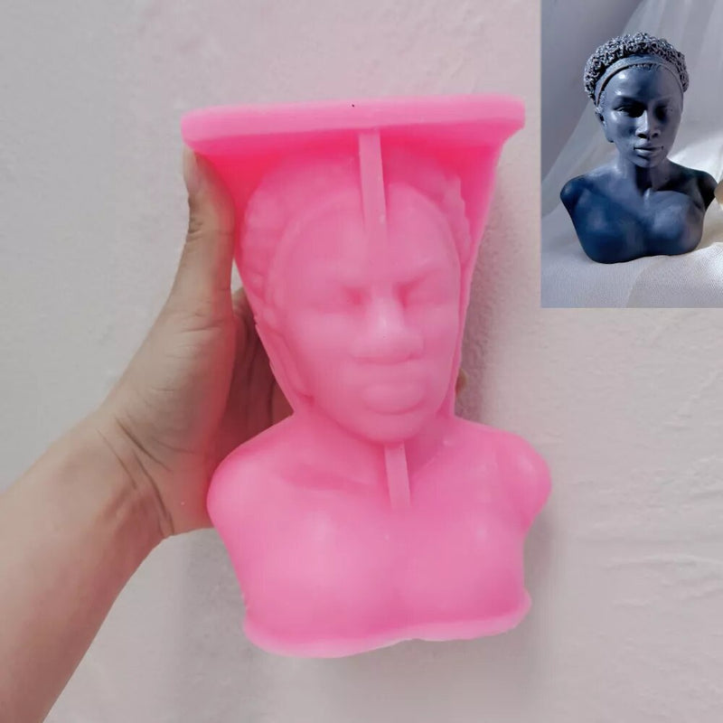 Afro Women Beautiful Goddess Candle Silicone Mold