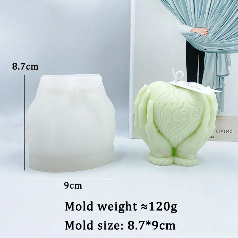 Rose Heart Shaped Candle Mold Silicone