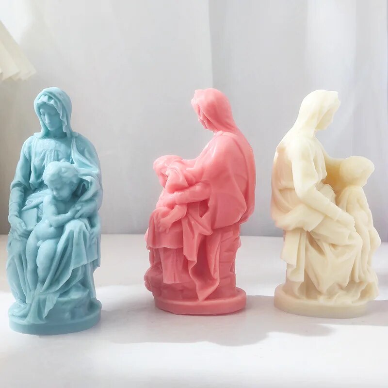 Virgin Mary Mother and Child Soy Wax Candle Mold