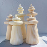 Cylindrical Striped Pillar Candle Mold