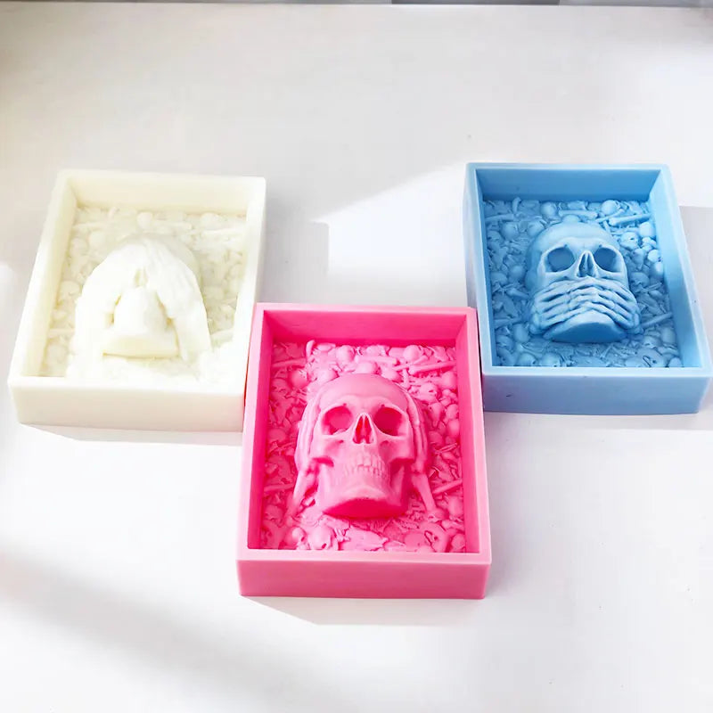 Trinity Skull Wisdom Candle Mold