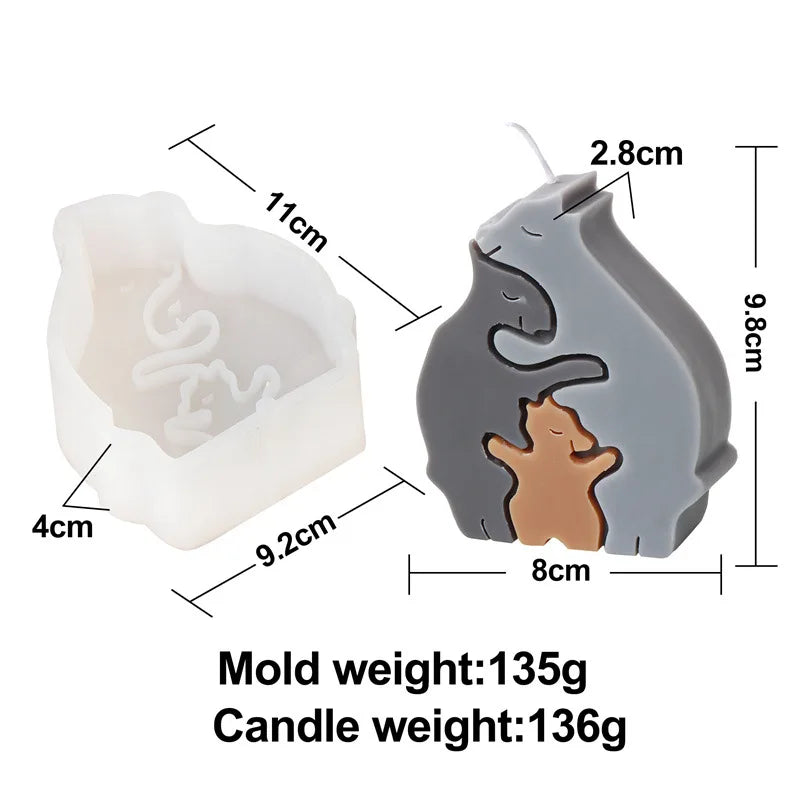 Mother's Day Cute Animals Series Candle Molds