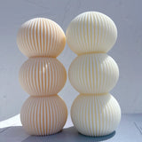 Round Ribbed Pillar Candle Molds