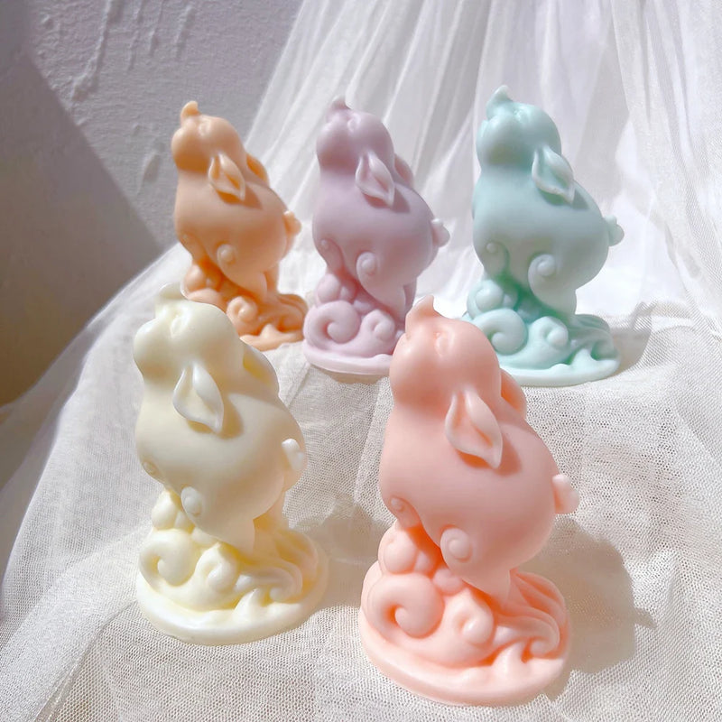 Lovely Baby Pig Silicone Candle Mold - Cute Piggy