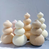 Ball Ribbed Christmas Tree Candle Molds