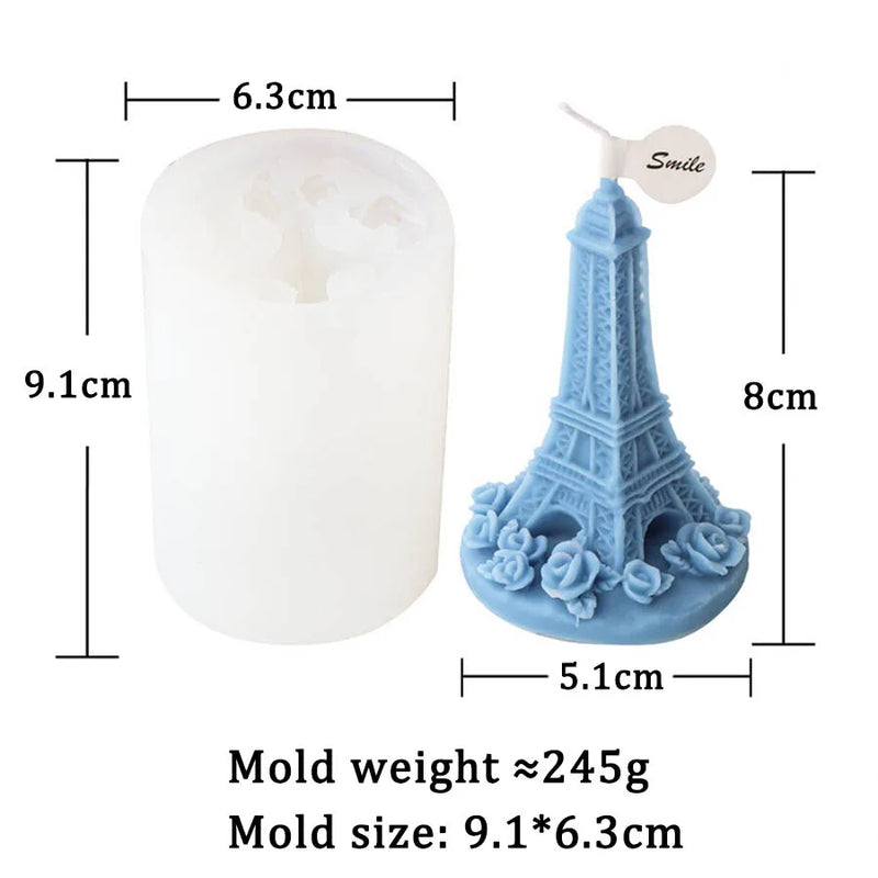 Eiffel Tower Pisa Tower Silicone Candle Mold