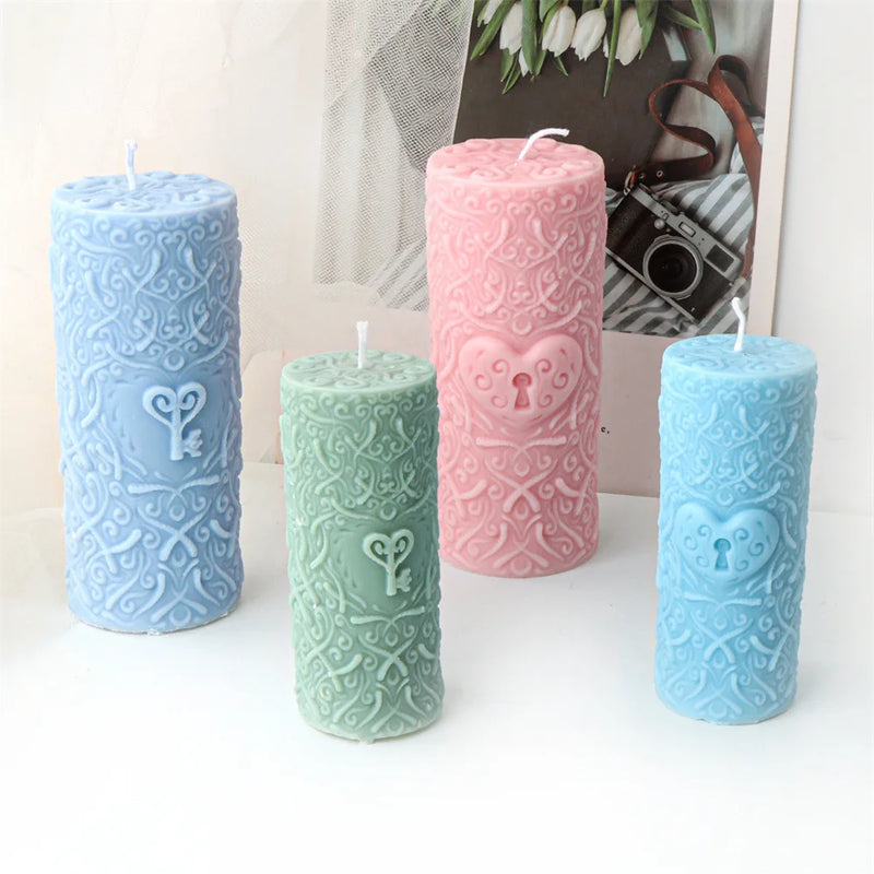 DIY Love Spiral Cylinder Candle Mold Nordic Decor