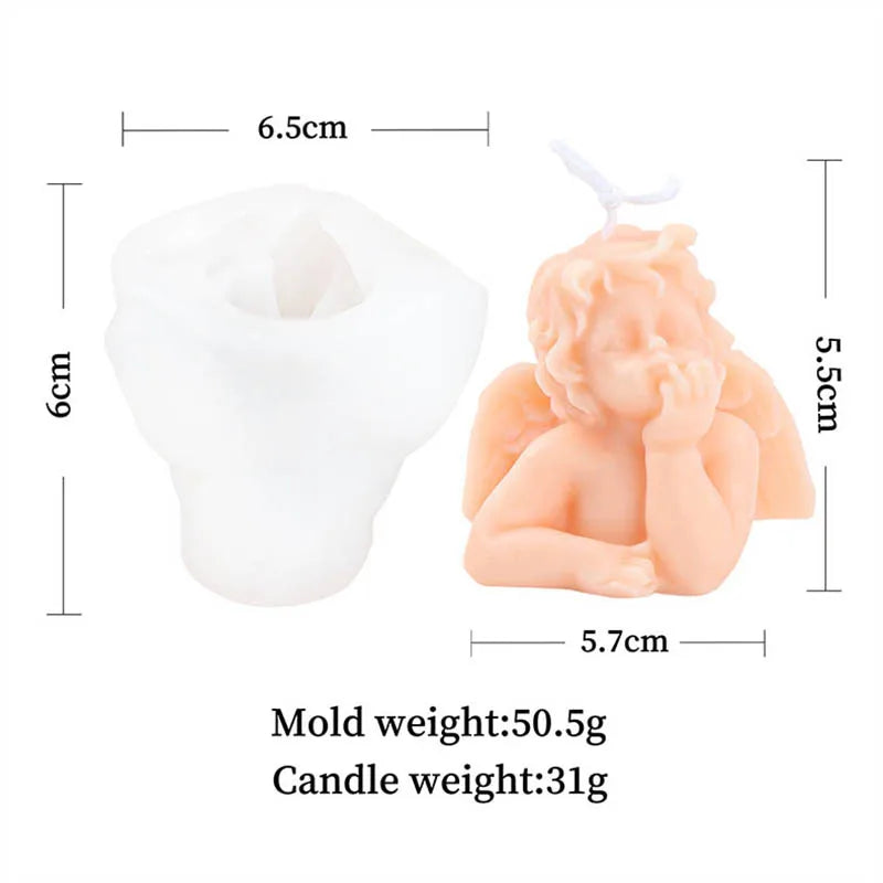 Cute Angel Theme Silicone Candle Mold