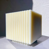 Big Size Ribbed Square Cube Candle Mold