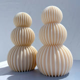 Ball Ribbed Pillar Candle Mold