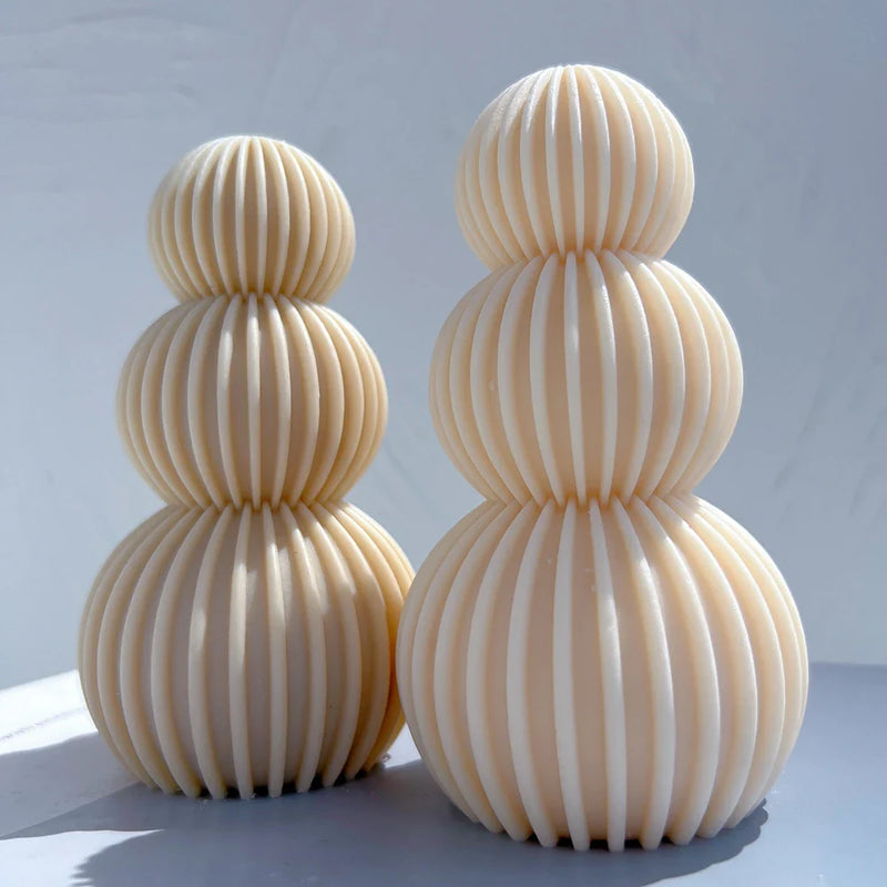 Ball Ribbed Pillar Candle Mold