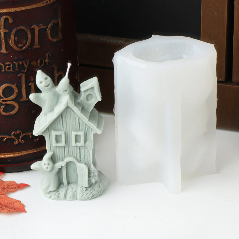 Halloween Spooky House Candle Silicone Molds