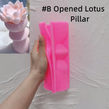 Lotus Flower Ribbed Pillar Candle Mold