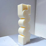 Aesthetic Wave Stripped Pillar S Shape Candle Mold