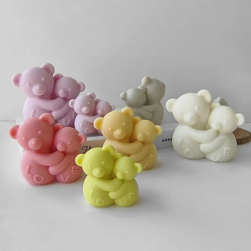 3D Love Bear Aroma Candle Silicone Mold