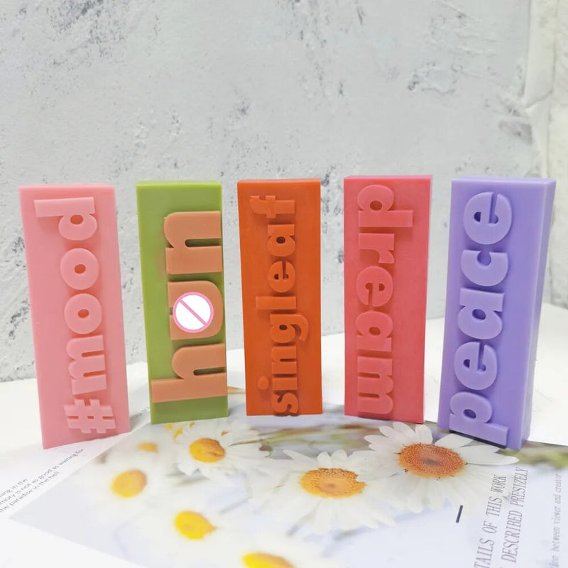 DIY 16 Designs Extra Babe Mood Words Slogan Candle Silicone Mold