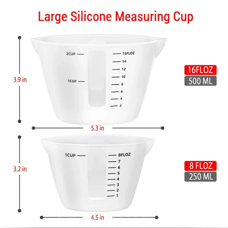 Silicone Measuring Cups Size 500ml & 250ml