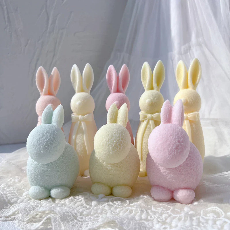 Flocked Rabbit Silicone Candle Molds