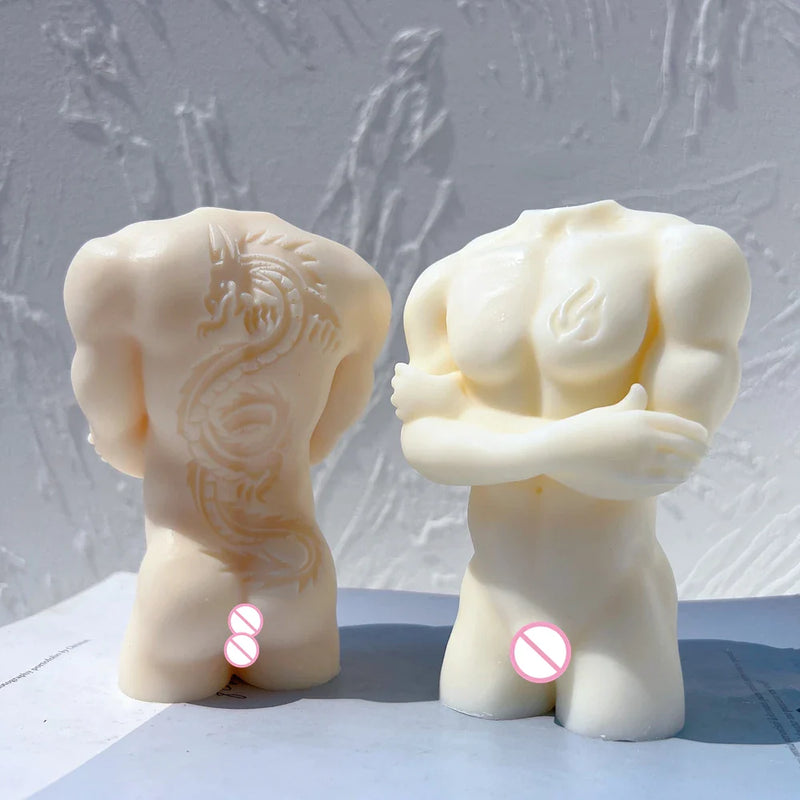 Dragon Tattoo Man Woman Body Candle Mold