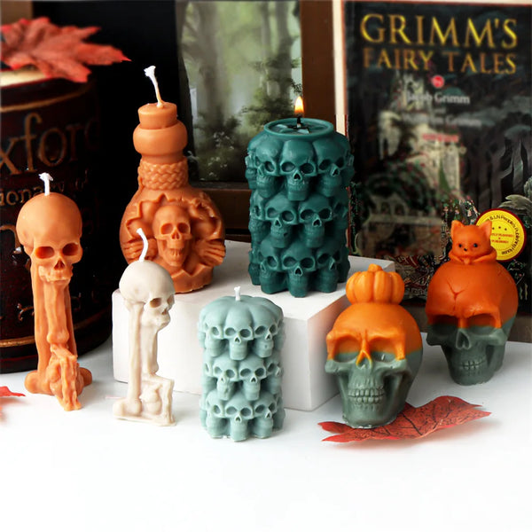 3D Skull Head Candle Molds