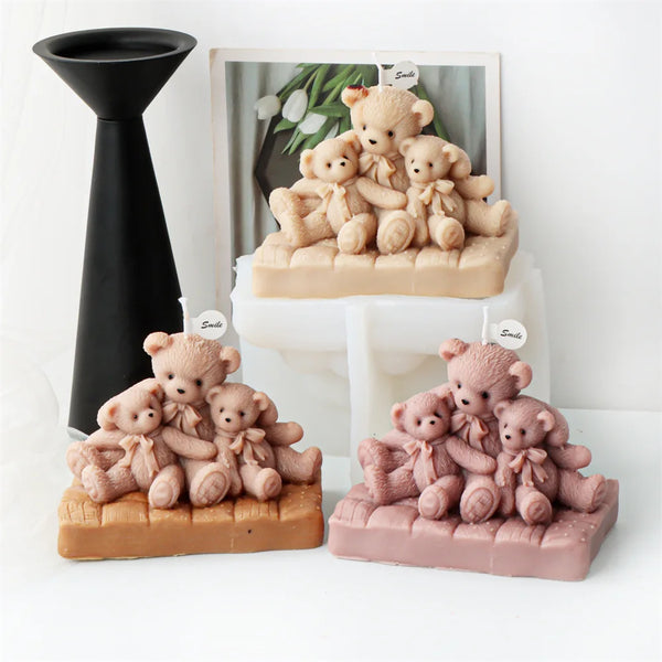 Bear Family Candle Mold