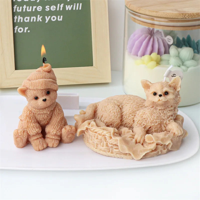 Cute Cats Candle Mold Silicone