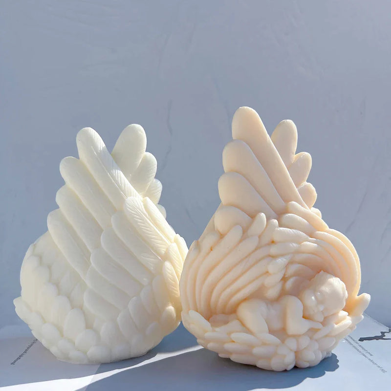 Sleeping baby Angel with Wings Candle Mold