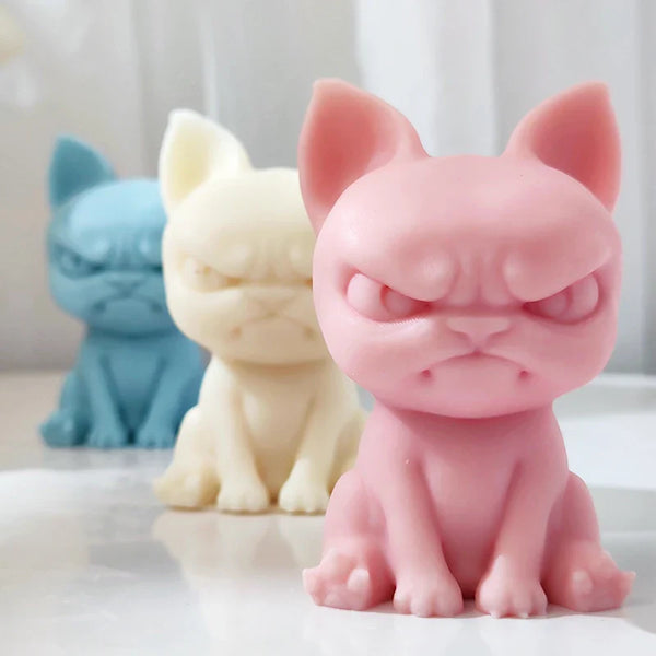 Adorable Angry Puppy Silicone Candle Mold