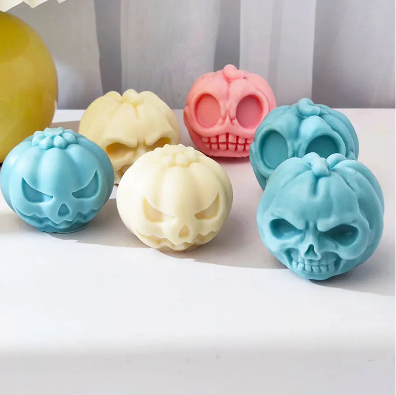 Halloween Devil Pumpkin Head Silicone Candle Mould