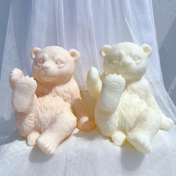 Cute White Bear Candle Silicone Mold