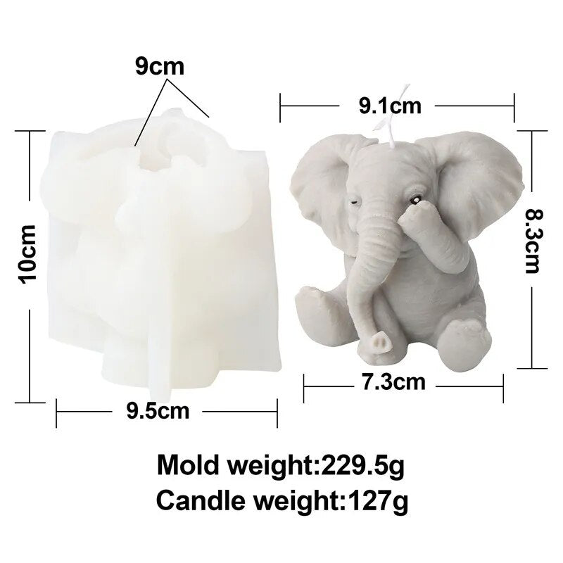 Cute Elephant Candle Mold