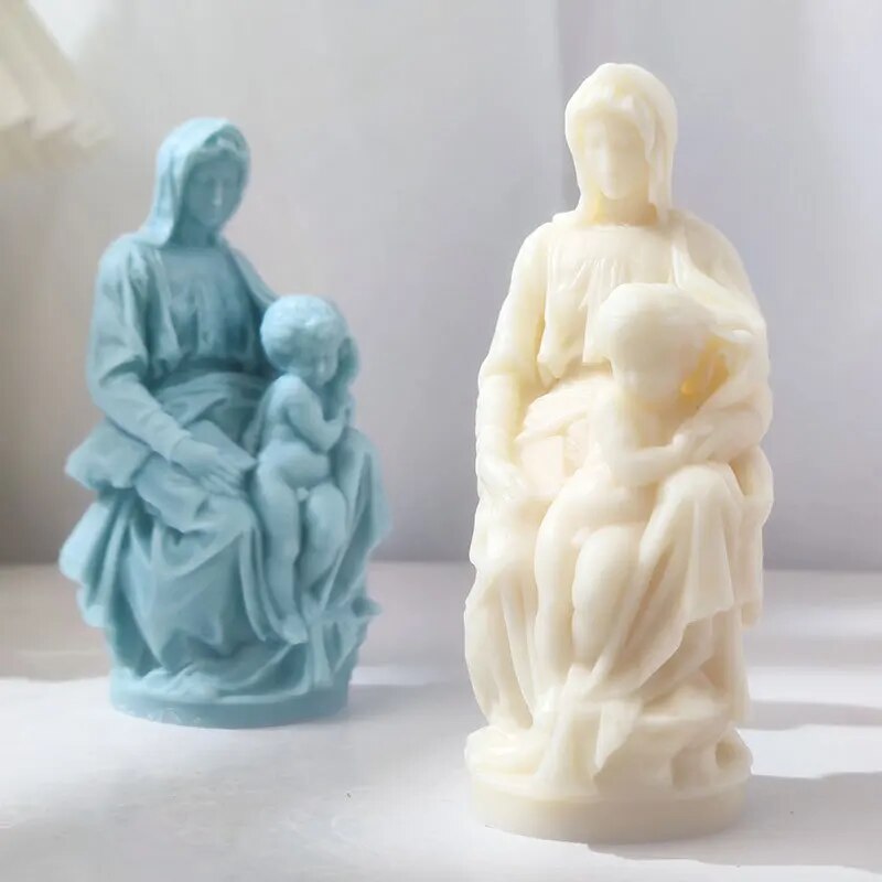 Virgin Mary Mother and Child Soy Wax Candle Mold