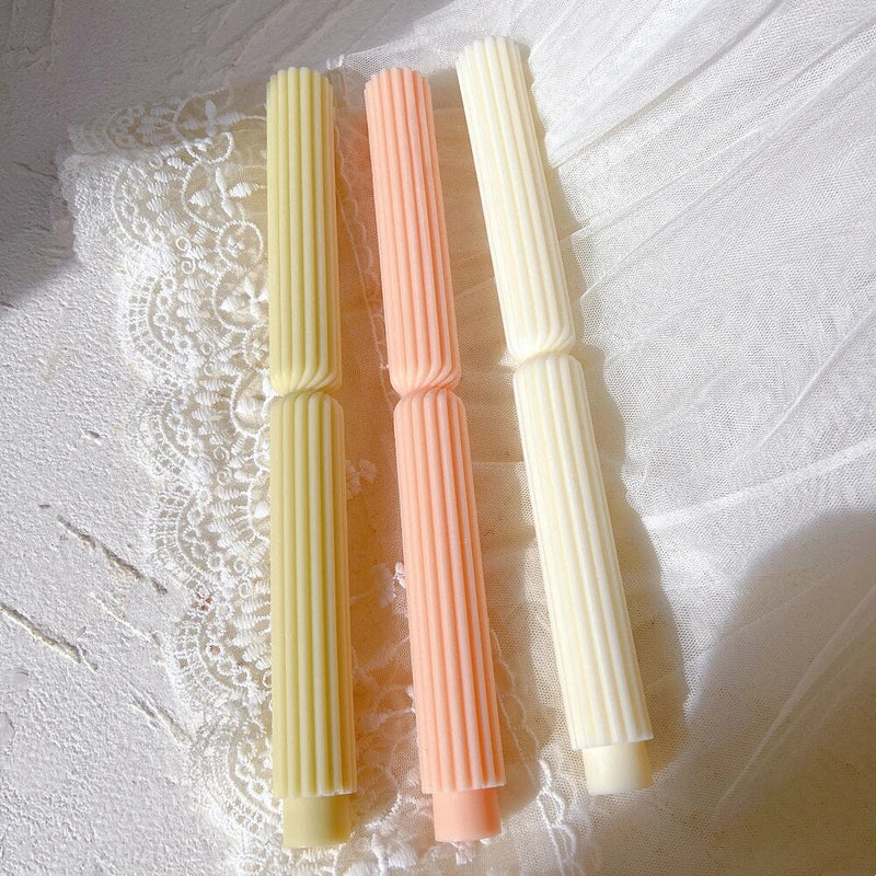 Striped Roman Column Taper Candles Mold