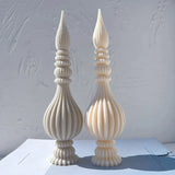 Tall Ribbed Pillar Candle Molds