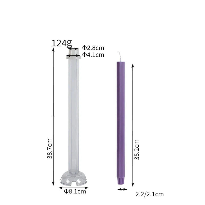 Hexagon Stripe Pole Acrylic Taper Candle Mold