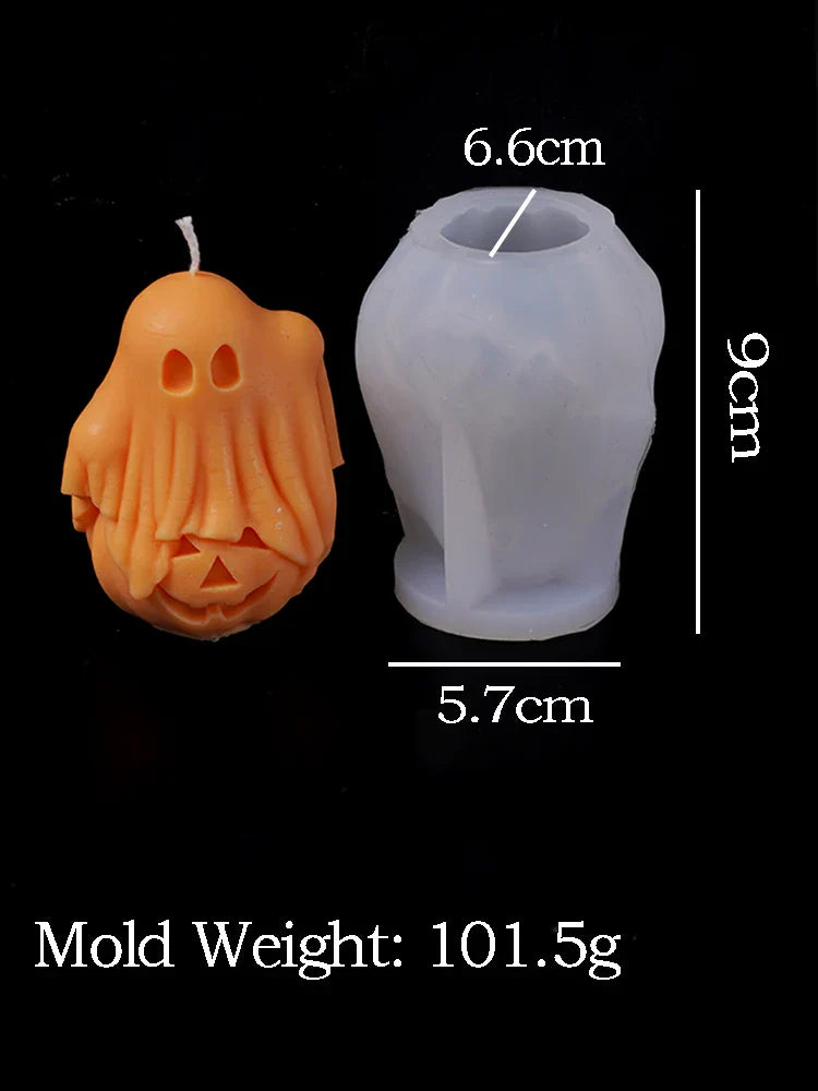 DIY Halloween Ghost Candle Mold - 3D Pumpkin & Ghost