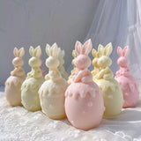 Three Designs Easter Egg Rabbit Silicone Candle Molds