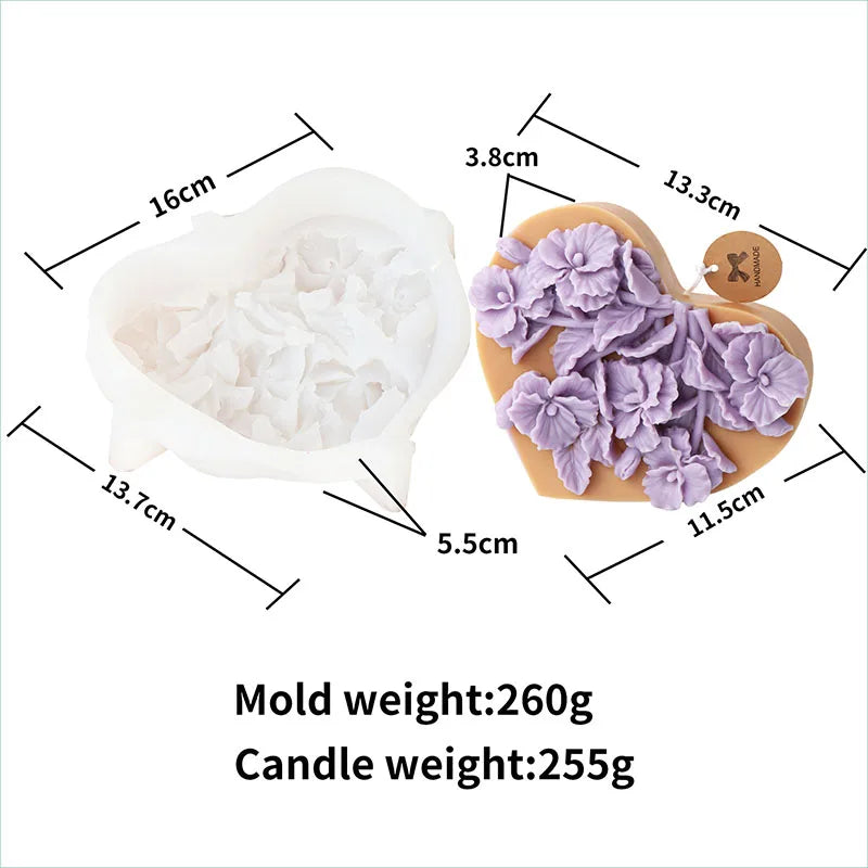 3D Flower Shape Scented Candle Silicone Mold