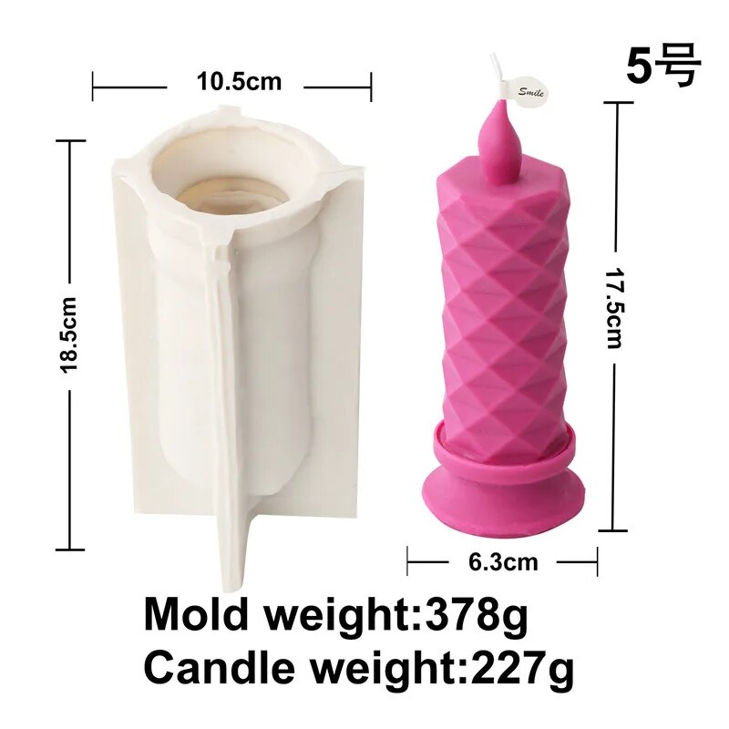 Burning Flame Long Rod Candle Mold